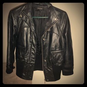 Black leather jacket